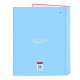 Carpeta de anillas Benetton Spring Rosa Azul cielo A4 26.5 x 33 x 4 cm