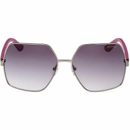 Guess Gafas GU7881-H Gafas de Sol para Mujer, Montura Metal Niquelino Claro Brillante, Lente Humo Degradado, 140 mm