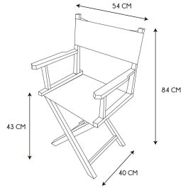 Home Deco Factory Silla Director plegable "Artiste" de madera y tela, altura asiento 43cm, medidas 54x40x87cm, soporta 110kg Home Deco Factory Silla Director plegable "Artiste" de madera y tela, altura asiento 43cm, medidas 54x40x87cm, soporta 110kg