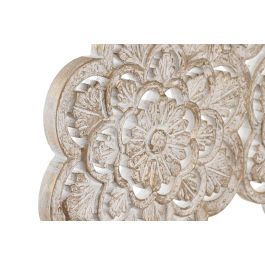DKD Home Decor Decoración Romántica Blanca de Madera Mango y MDF 45 x 50 x 9 cm