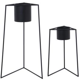 Set de Maceteros Alexandra House Living Negro Metal Con soporte (2 Piezas) Precio: 68.7900004. SKU: B12VSFS99T