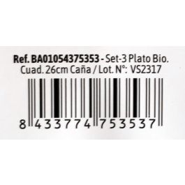 Set de 3 Platos Biodegradables Cuadrados 26 cm Algon (24 Unidades) Set de 3 Platos Biodegradables Cuadrados 26 cm Algon (24 Unidades)