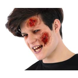 Cicatriz Postiza de 24x10 cm con Heridas Realistas para Halloween - Detalles en Rojo Profundo y Textura Inflamada