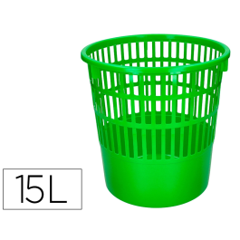 Q-connect Papelera de plástico 15 litros, rejilla color verde, 285x290 mm Precio: 4.68999993. SKU: B19SGP3GAY