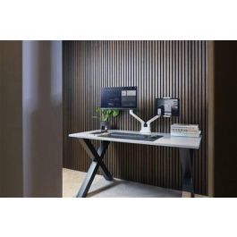 One For All DM0040 Soporte para Tablet para Brazo de Monitor, Accesorio Universal de Escritorio, Ajustable y Seguro con Silicona