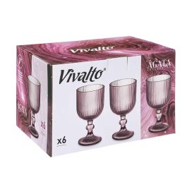Copa Rosa Rayas 260ml Vivalto - Vidrio, 7.9x14x7.9 cm (24 Unidades) Copa Rosa Rayas 260ml Vivalto - Vidrio, 7.9x14x7.9 cm (24 Unidades)