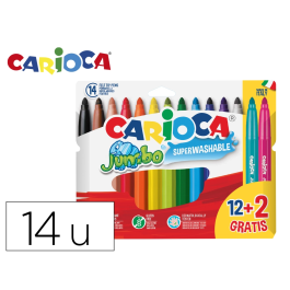 Carioca Rotuladores Jumbo Super Lavables Estuche 12+2 Ud Gratis Precio: 3.50000002. SKU: B1DWY6EFMF