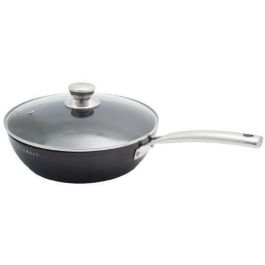 Baumalu BAU3216383445315 Batería de Cocina Antiadherente de Aluminio Forjado para Todo Tipo de Fuegos, Inducción, 4 Piezas Negro