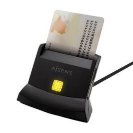 Aisens Lector de Tarjetas Inteligente DNI con Lector de Tarjetas SIM, SD, Micro SD, MMC, RS-MMC, MMC Micro, USB-C, Negro