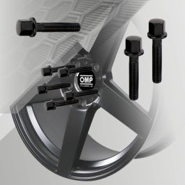 Omp Juego 4 Tornillos M12x1.5 Plano Largo 50 mm Llave 17 Negro Din 10.9 OMPS09641201