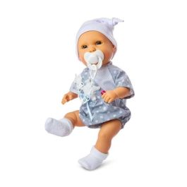Berjuan Muñeco Llorón Baby Susu Niño 38cm con Chupete, Interactivo que Emite Sonidos, Incluye Pilas, para Bebés +0 Meses