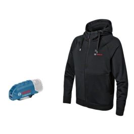 Bosch Professional GHH 12+18V XA+GAA 12V-21 Chaqueta Térmica Calefactable con Capucha, 3 Zonas, Potencia Regulable, Carga USB, Talla XL