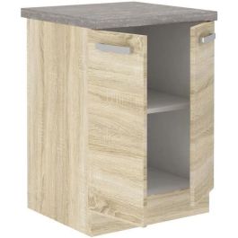 Mueble bajo con 2 puertas batientes - Decoración roble Sonoma - An 60 x P 51,6 x Al 85 cm - LASSEN Mueble bajo con 2 puertas batientes - Decoración roble Sonoma - An 60 x P 51,6 x Al 85 cm - LASSEN
