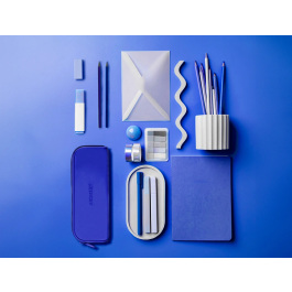 Antartik Prisma Estuche Portatodo Rectangular Silicona Soft Azul Oscuro 185x75x50 mm