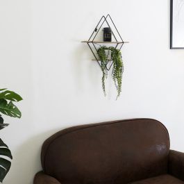 Home Deco Factory Estante Rombo Madera y Metal 40x10x46 cm