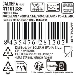 La Mediterranea Plato Postre Calobra Azul Ø16.6 cm (48 Unidades)