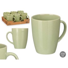 Vessia Jarra Mug Verde Menta 330 ml Cerámica Loza - Acabado Brillo 11.5x10.5x8.5 cm (24 Unidades)