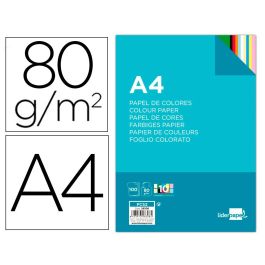 Papel Color Liderpapel A4 80 gr 10 Colores Surtidos Paquete De 100 Hojas