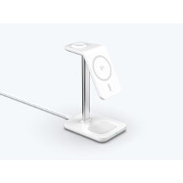 eSTUFF Cargador Inalámbrico Magnético 3 en 1 QI2 para iPhone 12-16, Apple Watch, AirPods y Android. Máx 15W Teléfono