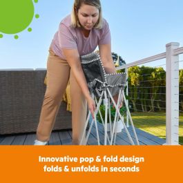 Bright Starts BRI0074451998810 Trona para Comidas de Bebé, Plegable, Portátil, Ligera, Fácil de Limpiar, Bolsa de Transporte Incluida