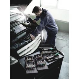 Wera 8006 SC 1 Zyklop Hybrid - Juego de Llaves de Tubo con Mango de Carraca 1/2", Resistente a la Corrosión, Negro/Cromo/Verde