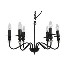 DKD Home Decor Lámpara de Techo Vintage Negra de Metal con 6 Brazos, compatible con Bombillas E14, 25W, 220V. Dimensiones: 54x54x46 cm DKD Home Decor Lámpara de Techo Vintage Negra de Metal con 6 Brazos, compatible con Bombillas E14, 25W, 220V. Dimensiones: 54x54x46 cm