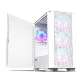 Montech AIR 100 ARGB TG White | Caja PC Gaming Mini Tower con Iluminación RGB y Panel de Vidrio Templado