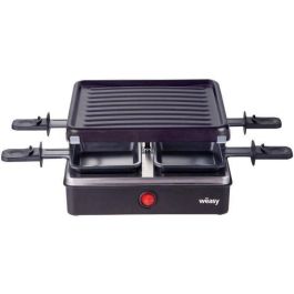 WEASY LUGA40 - Raclette y parrilla para 4 personas - 600W - Revestimiento antiadherente - 19,7x19,7cm - Placa extraíble