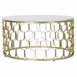 Mesa auxiliar DKD Home Decor 81 x 81 x 42 cm Dorado Blanco Plástico Mármol Hierro Precio: 255.50000025. SKU: B1A8TPF4GR