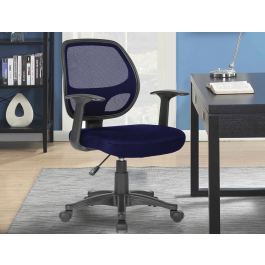 Q-connect Silla Giratoria Respaldo Medio Regulable en Altura 870+120mm Alto 550mm Ancho 590mm Profundidad Color Azul