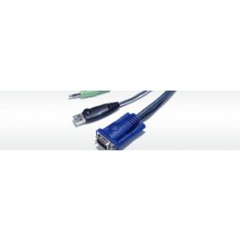 Aten CS64US KVM Switch USB VGA de 4 Puertos con Audio, Compartición de Periféricos USB y Cables Integrados
