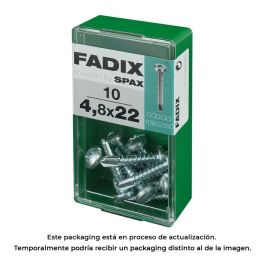 Fadix Tornillo de Rosca Chapa Cabeza Reducida Autotaladrante 4,8x22mm, Caja con 10 Unidades