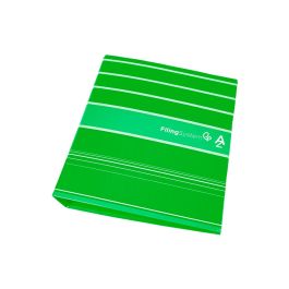 Archivador De Palanca Liderpapel A4 Filing System Forrado Sin Rado Lomo 80 mm Verde Con Caja Y Compresor Metalico