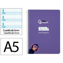 Liderpapel Cuaderno Espiral A5 Pautaguía Tapa Dura 80 Hojas 90gr Cuadro Pautado 5mm Lila Precio: 9.9499994. SKU: B17SZZFXYQ