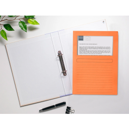 Q-connect Subcarpeta Cartulina A4 Naranja con Ventana Transparente 120 g/m²