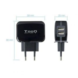 TooQ TQWC-1S02 Cargador de Pared Dual USB 3.4A 17W con Tecnología Smart AI para Carga Rápida de Smartphone, Tablet, GPS Negro TooQ TQWC-1S02 Cargador de Pared Dual USB 3.4A 17W con Tecnología Smart AI para Carga Rápida de Smartphone, Tablet, GPS Negro