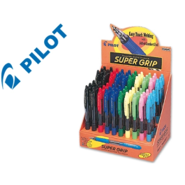 Pilot Boligrafo Super Grip Retractil Expositor 60 Unidades con Sujecion de Caucho Tinta de Aceite Ancho Escritura 0.4 mm Colores Surtidos Precio: 61.58999946. SKU: B144S2VY4C