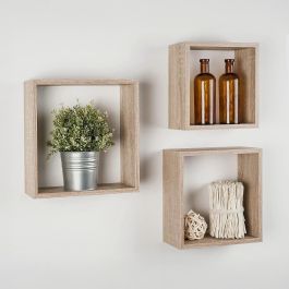 Inde Set de 3 Estantes Flotantes Moblekit de Roble - 30 cm, 27 cm y 24 cm de Ancho (4 Unidades)