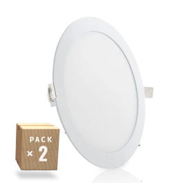 Pack 2 Placas LED 20W 2000Lm 2700K Circular 40.000H [GR-RDP15-20W-WW-PK2-AP]