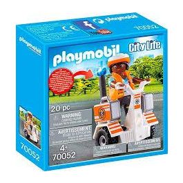 Playmobil Rescate Balance Racer Rescate Moto de Emergencias con Sirena y Conductor para Niños Mayores de 4 Años