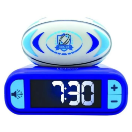 Lexibook Despertador Digital con Luz Nocturna Luminosa 3D de Pelota de Rugby y Efectos de Sonido
