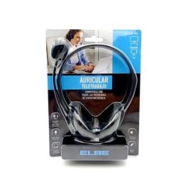 Elbe AU-660-MIC Auriculares Teletrabajo con Micrófono para Oficina y Hogar, Ligeros y Confortables, con Reducción de Ruido