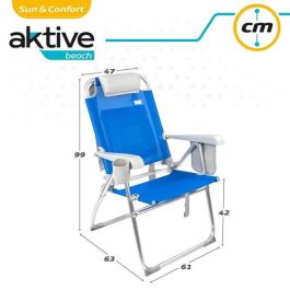 Silla playa pegable aluminio mochila 47x63x99 cm con cojin y bolsa. Silla playa pegable aluminio mochila 47x63x99 cm con cojin y bolsa.