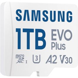 Samsung Tarjeta de Memoria EVO Plus 1TB microSDXC con Adaptador, Clase 10 U3 V30 A2, 160MB/s Lectura - MB-MC1T0SA/EU