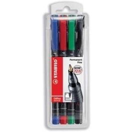 Stabilo Marcadores Permanentes OHPen Universal, 1mm Trazo Medio, Estuche 4 Unidades Surtido (Negro, Azul, Verde, Rojo) 843/4 Precio: 9.5900002. SKU: B15W9KFGE3