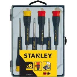Stanley STHT0-62631 Juego de 6 Micro Destornilladores de Precisión con 4 Puntas Planas (Ranura) y 2 Puntas de Estrella (Phillips)
