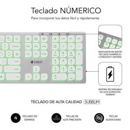 Subblim Teclado Bluetooth/2.4G Master SUBKB-3MIE300 Iluminado Ext P/B Español QWERTY Completo