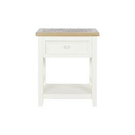 Mesita De Noche Tradicional DKD Home Decor Blanco Roto Natural 35 x 61.5 x 49.5 cm