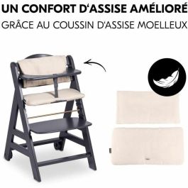 HAUCK HAU1731627400690 Trona Evolutiva BETA+ de Madera FSC con Arnés de 5 Puntos y Ruedas para Bebés de 6 Meses a 90 kg, Gris