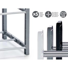 Kipit Zapatero Para 15 Pares Surtidos Colores Metal Plastico 68 x 3 x 18.5 cm (Set de 24)